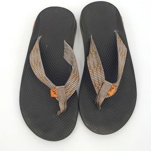 Chaco's 7 black gray orange slip on flip flop sandals summer vacation beach pool